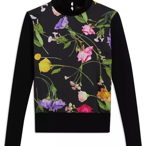 Ted Baker Daneaa Woven Front Mock Neck Sweater - Picture 3 of 8